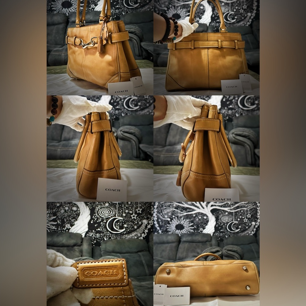 Vintage Coach tote bag shoulder bag Tan Leather 2007 - Picture 17 of 17
